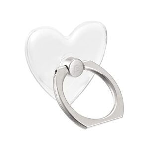 uxcell transparent phone ring holder, clear finger grip stand for phone, case, tablet (heart shape)