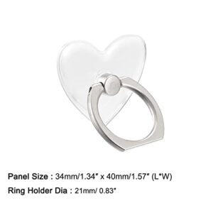 uxcell Transparent Phone Ring Holder, Clear Finger Grip Stand for Phone, Case, Tablet (Heart Shape)