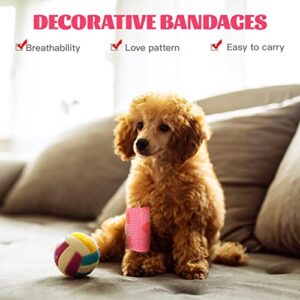 Healifty Vet Wrap Cohesive Bandages 6 Rolls - 2inch and 4inch Width Self Adhesive Bandage Wrap Non-Woven Pet Wrap Bandage for Dogs, Cats, Animals & Ankle Sprains & Swelling