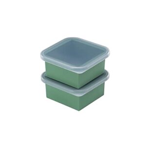ookidoki extra-large silicone lasagne leftover freezing tray with lid -easy-release 2 cup freezer containers-2pack-makes 2 perfect 2cup portions - freeze soup broth lasagne leftovers or sauce(green)