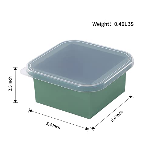 OOKIDOKI Extra-Large Silicone lasagne leftover Freezing Tray with Lid -Easy-Release 2 Cup Freezer Containers-2pack-makes 2 perfect 2cup portions - freeze soup broth lasagne leftovers or sauce(Green)