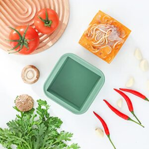 OOKIDOKI Extra-Large Silicone lasagne leftover Freezing Tray with Lid -Easy-Release 2 Cup Freezer Containers-2pack-makes 2 perfect 2cup portions - freeze soup broth lasagne leftovers or sauce(Green)