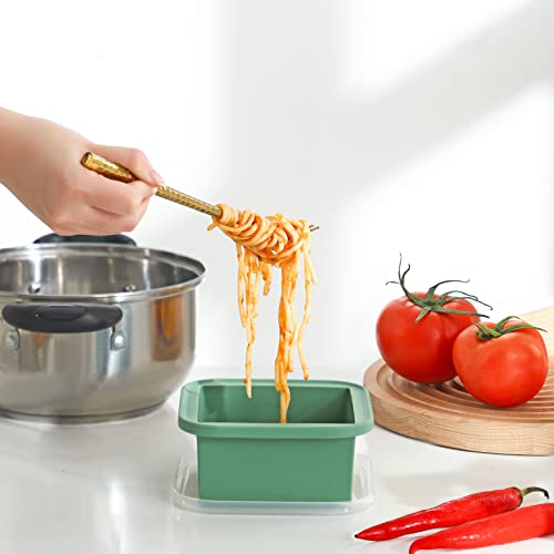 OOKIDOKI Extra-Large Silicone lasagne leftover Freezing Tray with Lid -Easy-Release 2 Cup Freezer Containers-2pack-makes 2 perfect 2cup portions - freeze soup broth lasagne leftovers or sauce(Green)