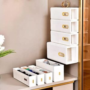 Self-Adhesive Divided Plastic Organizer - Closet Organizer System, Wall Mounted Storage Box – Plastic Storage Box for Jewelry and Other Small Stuff with Flip Open Drawers