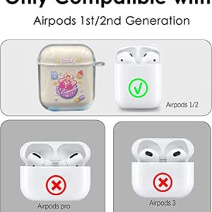 Cute AirPods Case with Kawaii Kabi Keychain for AirPods 2/1 Case,Funny Cartoon Anime AirPod Cover,Clear Kawaii Shockproof Protective Skin Soft Silicone Case for Women Girls Boys Kids