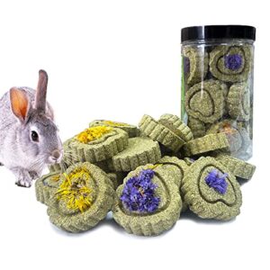 fipasen rabbit chew toys for teeth, 18pcs natural timothy hay chew toy, improve dental health for bunny/ chinchilla/ guinea pig/ hamsters/ holland lop, small rodent pet molar teeth treats toys