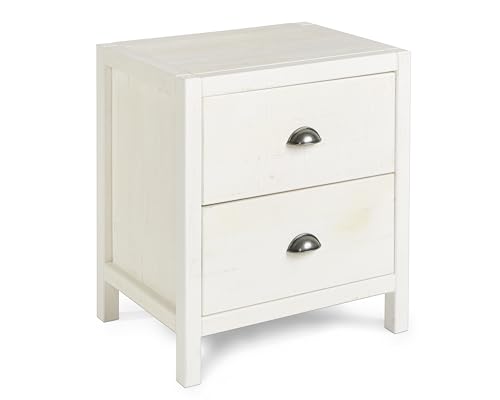 Camaflexi Hampton Solid Wood Nightstand, Coastal White