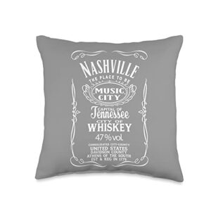 nashville tennessee united states of america usa nashville tennessee united states usa western country music throw pillow, 16x16, multicolor