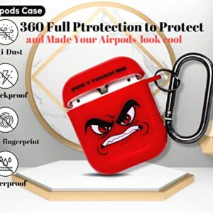 Redx1 Airpod Case Compatible with AirPods 2/1,Airpods Protective Hard Case Cover,Airpod Case for Women Girls Teen, (Angry face)