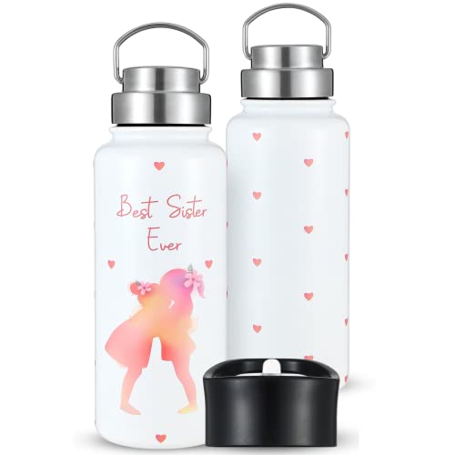 Sisters Gifts From Sister, 32 Oz Insulated Water Bottle With Two Lids, Birthday Gifts For Sister, Gifts For Sister, Gifts For Sisters From Sisters, Sister Birthday Gifts, Best Sister Gifts From Sister