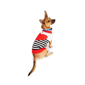 petco brand - youly valentine's day stripe heart dog sweater, small, off-white