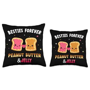 ap lucky designs for people Besties Forever Peanut Butter und Jelly Throw Pillow, 16x16, Multicolor