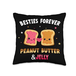 ap lucky designs for people besties forever peanut butter und jelly throw pillow, 16x16, multicolor