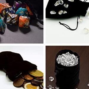 Mandala Crafts Velvet Drawstring Bags 5X6 for Velvet Gift Bags - Black Velvet Bags with Drawstrings 5X6 Inch - 50 PCs Velvet Pouches for Velvet Jewelry Bags