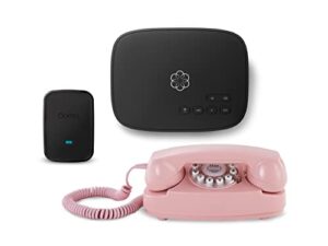 ooma telo air 2 with retro princess phone bundle. throwback rotary inspired handset. includes free home phone service, pay only taxes and fees. unlimited nationwide calling. low international rates.