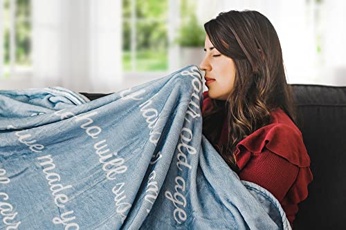 Scripture Blanket with Bible Verse from Isaiah 46:4 - Quarry Gray Luxuriously Soft 50"x65" Inspirational Throw Blanket - Lightweight Flannel Fleece Blanket