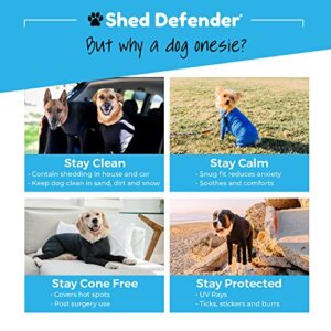 Shed Defender Sport Dog Onesie - Seen on Shark Tank, Shedding Bodysuit for Dogs, Anxiety Vest, Calming Shirt, Hot Spots, Allergy Tick & UV Protection, Recovery Suit, Full Body Shed Suit, Vet Approved