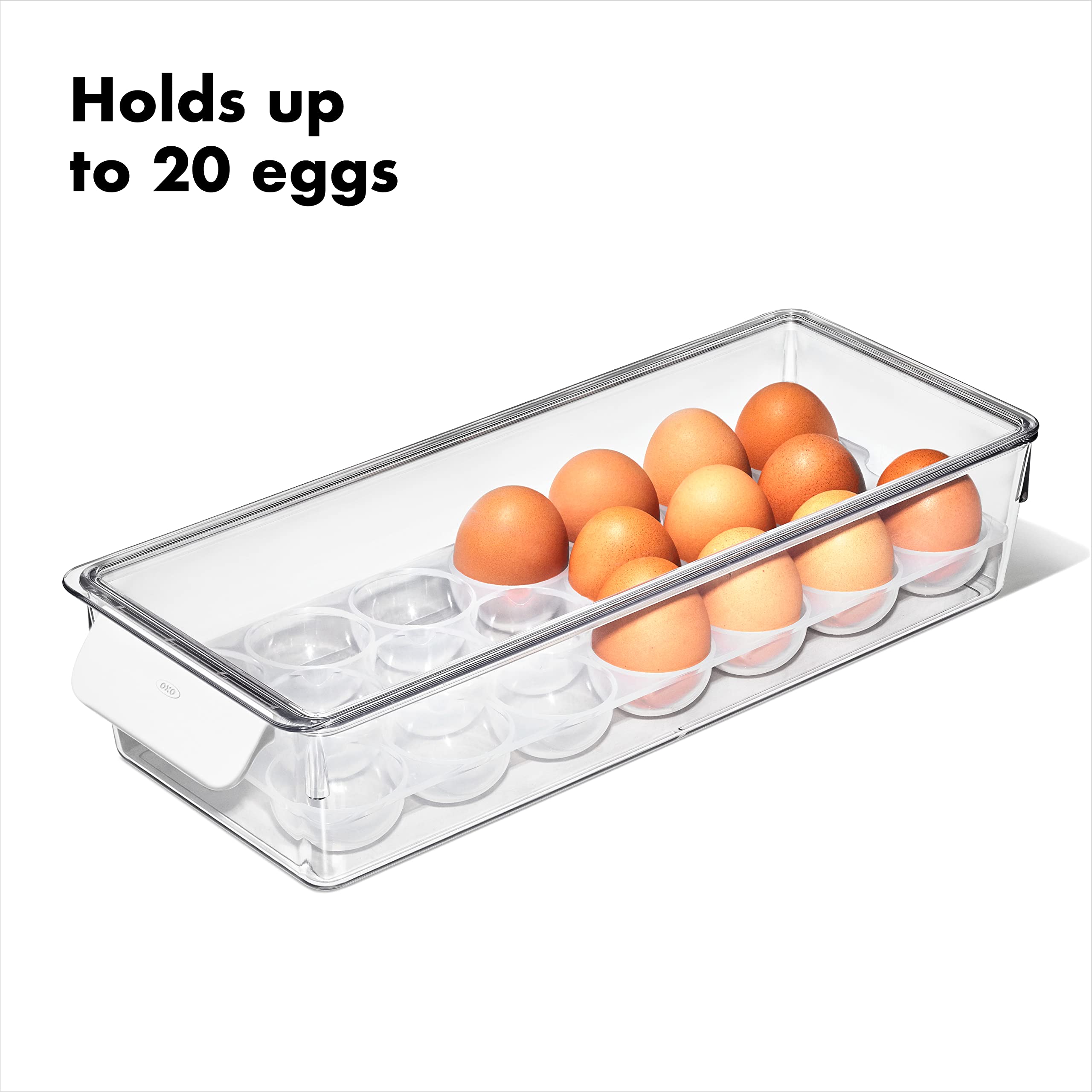 OXO Good Grips Fridge Egg Holder with Removable Tray and Lid