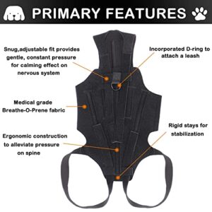 LAMPTOP Dog Back Brace for Dogs Arthritis, Pet Back Bracer for IVDD, Back Protector Helps Pain Relief, Surgical Recovery and Rehabilitation, Dogs Back Disease Prevention.