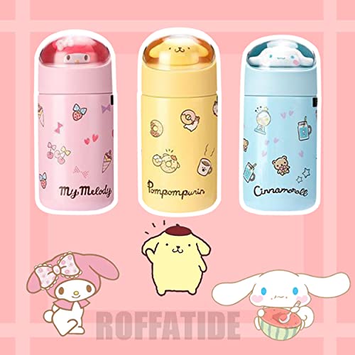 Roffatide Anime Cinnamoroll Cute Stainless Steel Vacuum Thermos Water Bottle Mug for Girls Women Hot & Cold for Hours Insulated Bottle Gift for Birthday Christmas Blue