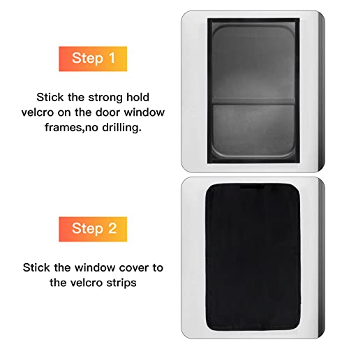 RV Door Window Shade - Foldable Velcro RV Blackout Window Cover RV UV Window Coverings RV Curtains Camper Accessories for Travel Trailers 16 X 25 Inch