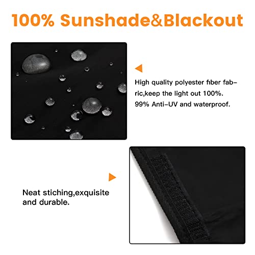 RV Door Window Shade - Foldable Velcro RV Blackout Window Cover RV UV Window Coverings RV Curtains Camper Accessories for Travel Trailers 16 X 25 Inch