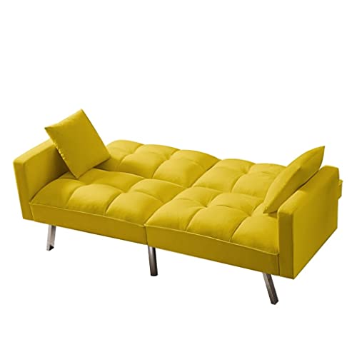 Sofas Futon Sofa Bed, Mid-Century Modern Convertible Couch Loveseat Sleeper for Small Space,