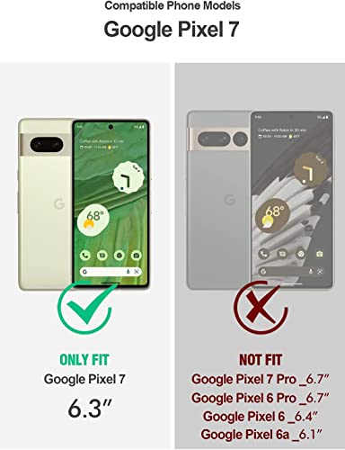 Poetic Revolution Series Case Designed for Google Pixel 7 5G with Built-in Screen Protector, Work with Fingerprint ID, Full Body Rugged Shockproof Protective Cover Case with Kickstand, Black