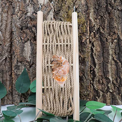 Hermit Crabs Climbing Ladder Bridge, Rope and Wood Reptile Climbing Toy, Small Animals Cage Accessory, Suitable for Lizard Chameleon Hermit Crab Hamster Chinchilla Guinea Pig