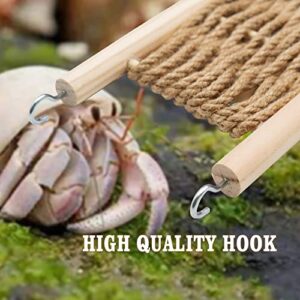 Hermit Crabs Climbing Ladder Bridge, Rope and Wood Reptile Climbing Toy, Small Animals Cage Accessory, Suitable for Lizard Chameleon Hermit Crab Hamster Chinchilla Guinea Pig