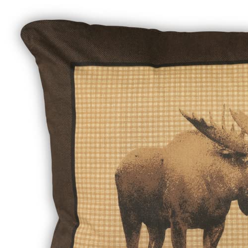 VISI-ONE True Grit The Rustic & Lodge Decorative Hunting Farmhouse Moose Square Pillow, 20" x 20" Inches, Multi