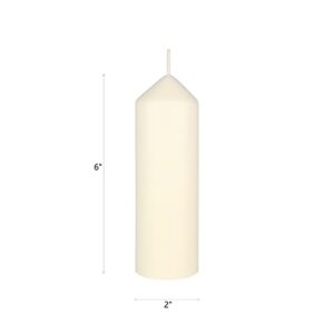 Mega Candles 3 pcs Unscented Ivory Dome Top Round Pillar Candle, Economical One Time Use Event Wax Candles 2 Inch x 6 Inch, Wedding Receptions, Birthdays, Parties, Celebrations, Florists & Churches