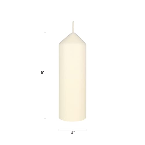 Mega Candles 3 pcs Unscented Ivory Dome Top Round Pillar Candle, Economical One Time Use Event Wax Candles 2 Inch x 6 Inch, Wedding Receptions, Birthdays, Parties, Celebrations, Florists & Churches