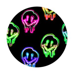 Trippy Psychedelic Drippy Happy Face 70s Aesthetic Retro Y2K PopSockets Swappable PopGrip