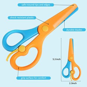 6Pcs Preschool Training Scissors,Children Safety Scissors Toddler Training Scissors Plastic Safety Kids Learning Scissors Art Craft Scissors