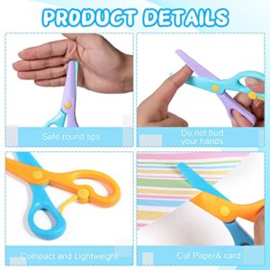 6Pcs Preschool Training Scissors,Children Safety Scissors Toddler Training Scissors Plastic Safety Kids Learning Scissors Art Craft Scissors