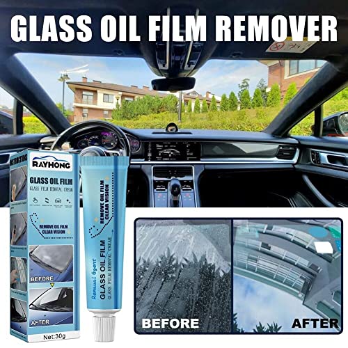 5Pcs Car Glass Oil Film Cleaner - Glass Oil Film Removing Paste Car Glass Polish Degreaser Cleaner Oil Film Bathroom Window Glass Clean Polishing Paste (3Pcs)