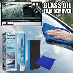 5Pcs Car Glass Oil Film Cleaner - Glass Oil Film Removing Paste Car Glass Polish Degreaser Cleaner Oil Film Bathroom Window Glass Clean Polishing Paste (3Pcs)