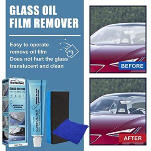 5Pcs Car Glass Oil Film Cleaner - Glass Oil Film Removing Paste Car Glass Polish Degreaser Cleaner Oil Film Bathroom Window Glass Clean Polishing Paste (3Pcs)