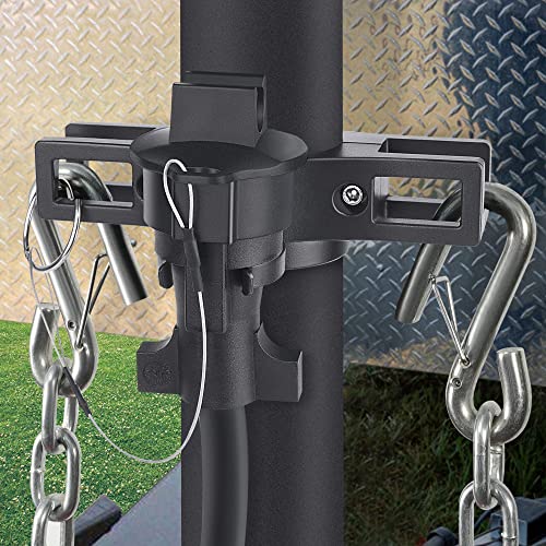 EliteTool Aluminum Trailer Towing Organizer Kit, Heavy Duty Chain Holder, 7 Way Plug Cover, a Lanyard with Aluminum Ferrule for Travel Trailer rv Accessories, Durable, Sturdy, Improved Design