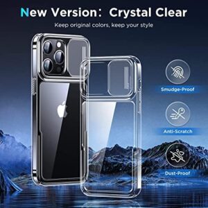 Simtect Designed for iPhone 14 Pro Max Case with Sliding Camera Cover, Shockproof & Military-Grade Protective Transparent Phone Case for iPhone 14 Pro Max 6.7 inch - Clear