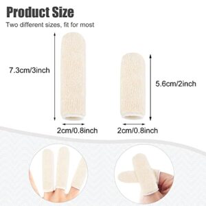 60 Pieces Cotton Finger Cots Reusable Finger Toe Sleeves Wear Resistant Thumb Protector Fingertips Cushion Cover for Kitchen Garden Sculpture Work (3 Inch & 2 Inch)