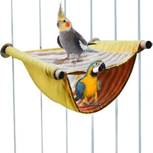 cchome winter warm bird nest house, hanging hammock snuggle hut parrot house tent hammock bird cage, plush fluffy birds hut hideaway for parakeet budgies cockatiels lovebird