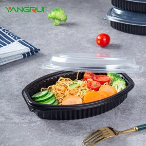 YANGRUI To Go Containers, Shrink Wrap 30 Pack 18oz Leak Proof Reusable Machine Washable Meal Prep Container BPA Free Microwave Freezer Safe Take Out Containers