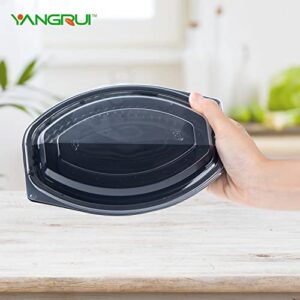 YANGRUI To Go Containers, Shrink Wrap 30 Pack 18oz Leak Proof Reusable Machine Washable Meal Prep Container BPA Free Microwave Freezer Safe Take Out Containers