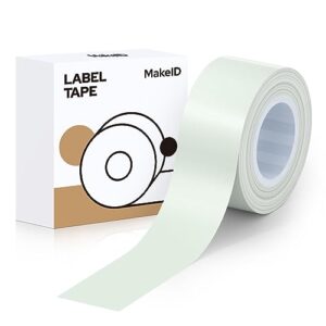makeid label tape compatible with makeid label makers l1 m1 q1 refills waterproof laminated custom stickers office labels replacement l-16f1 0.63" x 13' (16mm x 4m)
