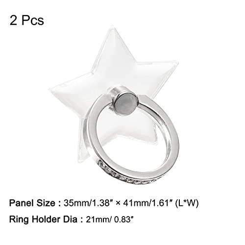 uxcell Transparent Phone Ring Holder, Diamond Clear Finger Grip Stand for Phone, Case, Tablet (Star Shape)