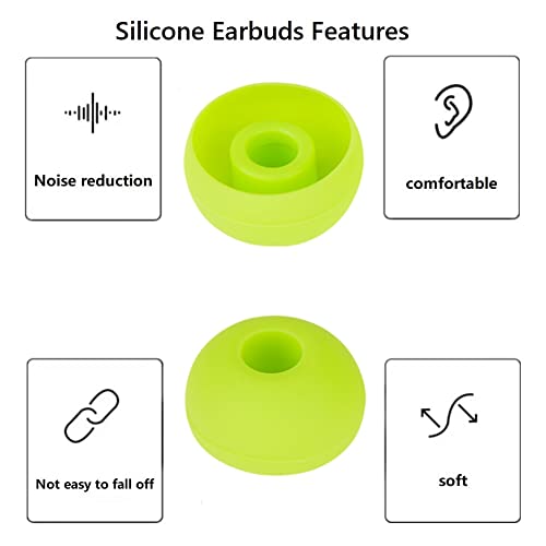 Replacement Earbud Tips for Powerbeats 2 Silicone Earbud Tips Earbuds Set Compatible with Beats Powerbeats 3 Powerbeats 2 Wireless in-Ear Earphones,4 Pairs,Fluorescent Yellow