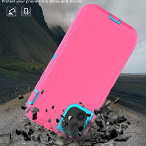 GYJ for iPhone 11 Case with 2 Screen Protector, Drop Protection Full Body Heavy Duty Rugged Military Grade Cover, Shockproof/Drop Proof Durable Phone Case iPhone 11 6.1" [Pink+Blue]