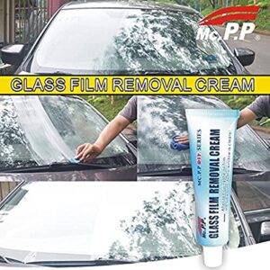 WOSLXM Car Glass Oil Film Cleaner, Glass Film Removal Cream with Sponge, Car Windshield Cleaner Oil Film Remover Glass Stripper Water Spot Removing Paste (1PCS)